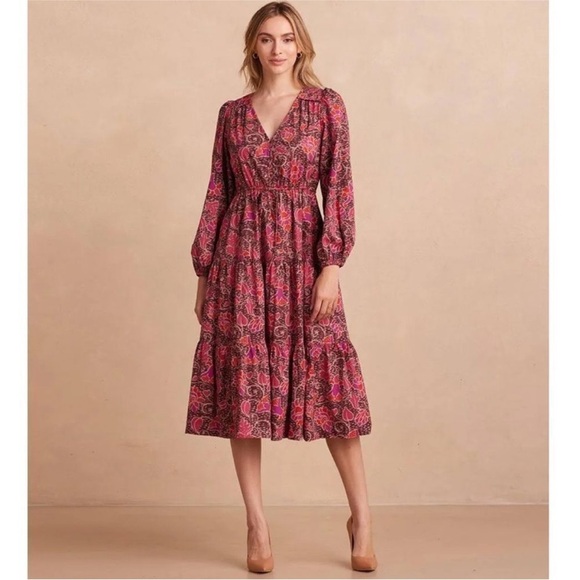 Summersalt Countryside Poplin Button Down Floral Midi Dress Vineyard Blooms 2X - Picture 1 of 16